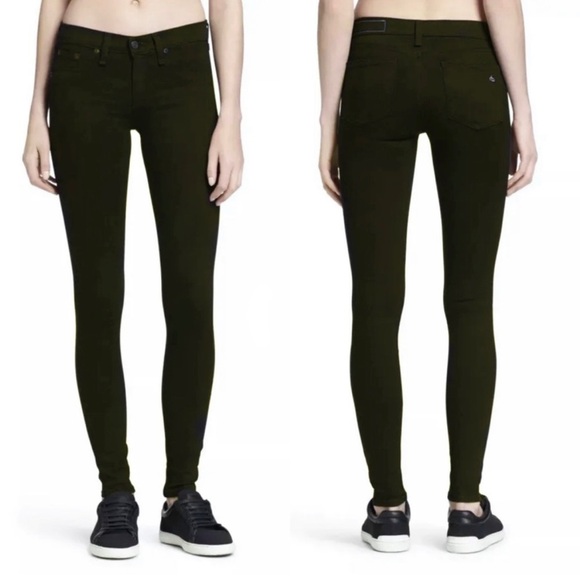Rag & Bone Skinny Legging Low Rise Jeans Dark Green PFD - Picture 1 of 11